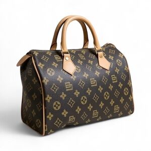 Leather Elegant Brown Monogram Duffel Bag